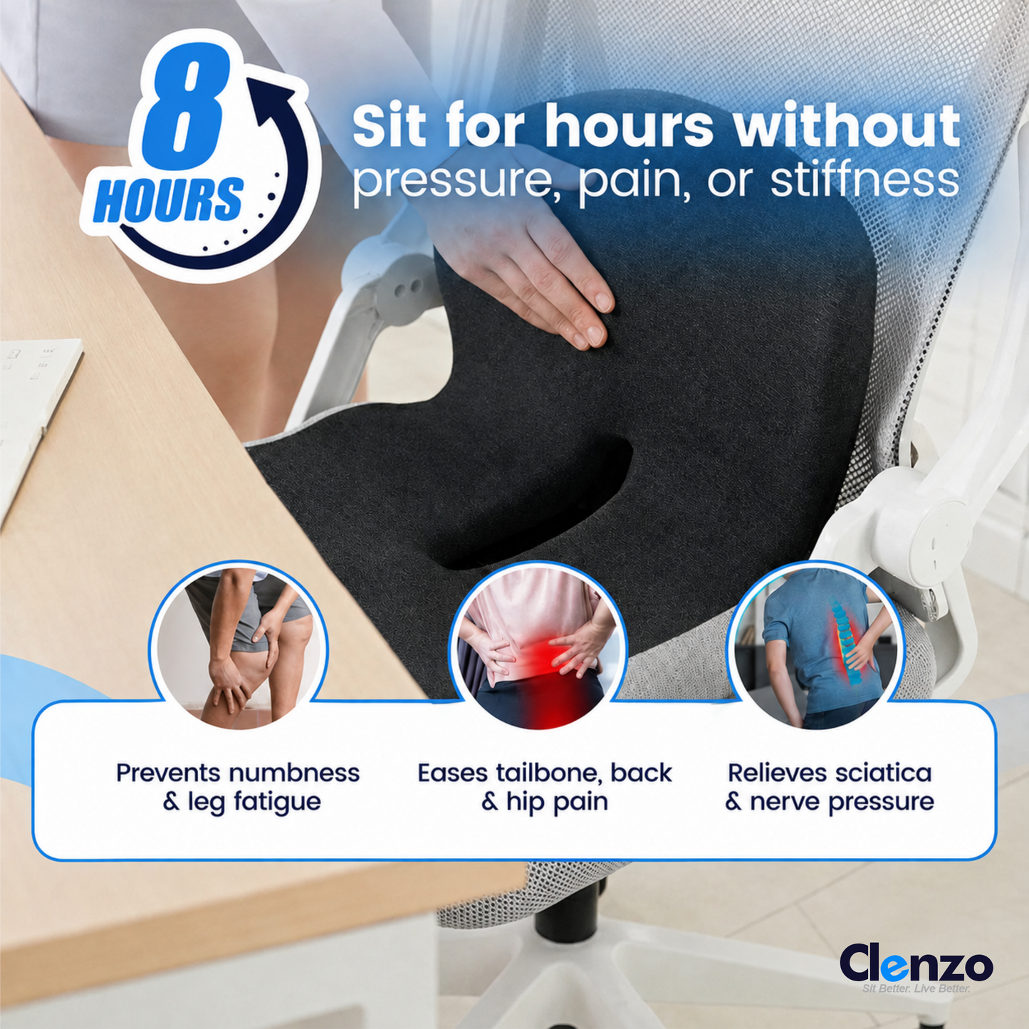 Orthopedic Cushion – End Back, Hip & Tailbone Pain Relief