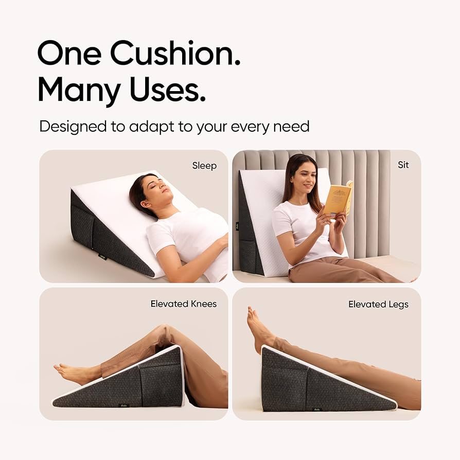 Doctors Recommended Ultimate Wedge Plus Cushion – Adjustable Memory Foam Support for Head, Neck & Legs