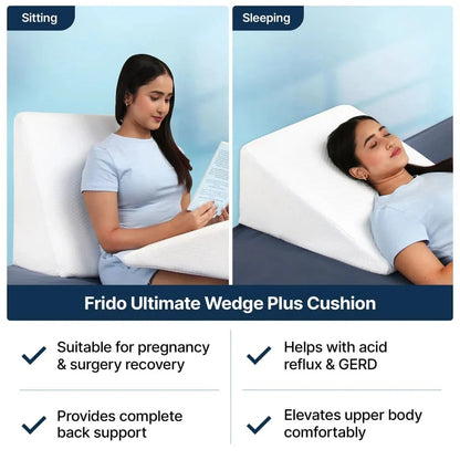 Doctors Recommended Ultimate Wedge Plus Cushion – Adjustable Memory Foam Support for Head, Neck & Legs