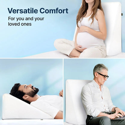 Doctors Recommended Ultimate Wedge Plus Cushion – Adjustable Memory Foam Support for Head, Neck & Legs