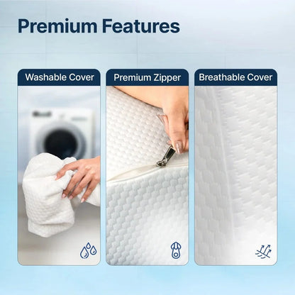Doctors Recommended Ultimate Wedge Plus Cushion – Adjustable Memory Foam Support for Head, Neck & Legs